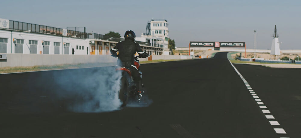 Triumph Rocket 3 R at Cartagena racetrack in Spain