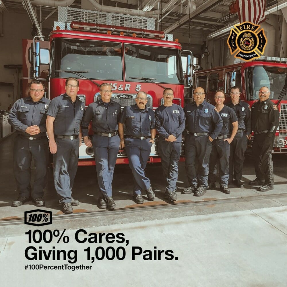 100% sent a shipment of performance protective eyewear to the United Fire Fighters of Los Angeles City