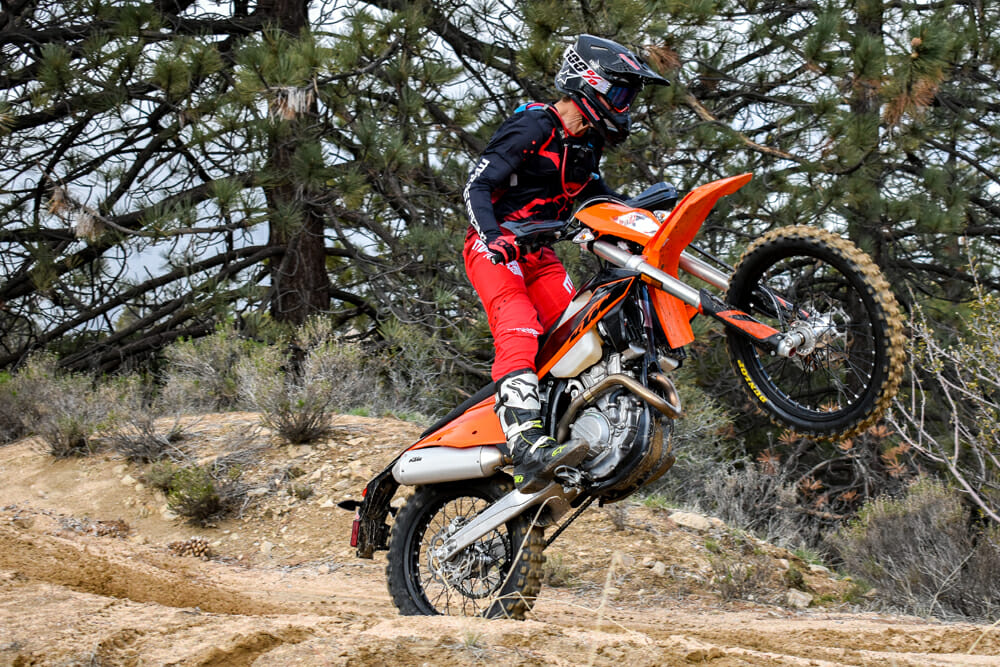 Performance-wise there is nothing the EXC-F can’t do compared to a regular dirt bike and its kid brother, the XCF-W. But for some, the 2020 KTM 350 XCF-W can do a lot more.