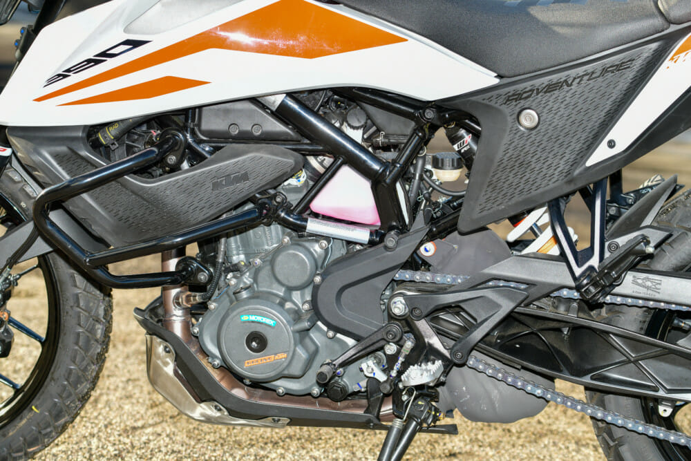 2020 KTM 390 Adventure has a 373cc single-cylinder engine.