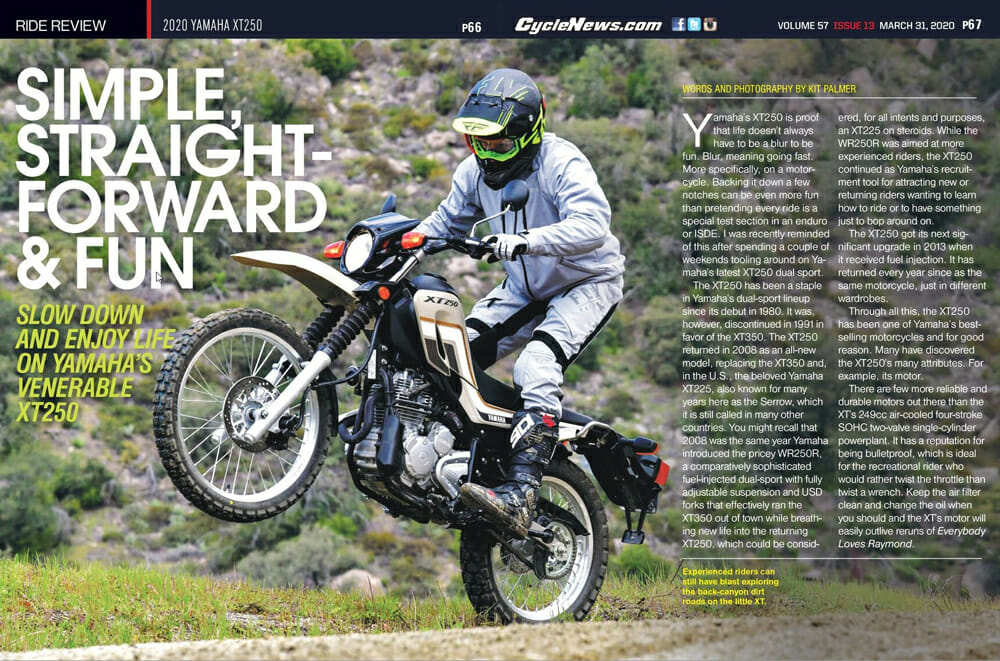 Cycle News Review 2020 Yamaha XT250