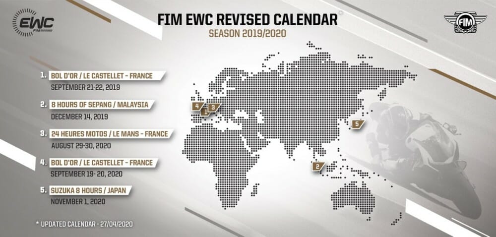 2019-20 FIM EWC Calendar