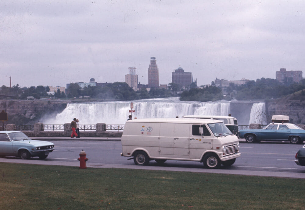 Our Ford van at Niagara Falls prior to the New York round. 