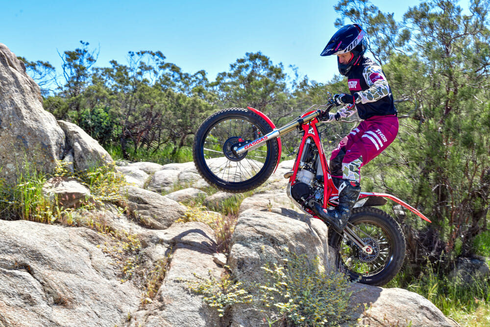 The 2020 GasGas TXT Racing 300 is a high-tech trials bike
