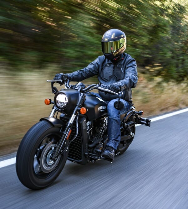 The Scout Bobber (with Transit Package) is a fun and practical bike for short-distance riding, or short inseam riders.