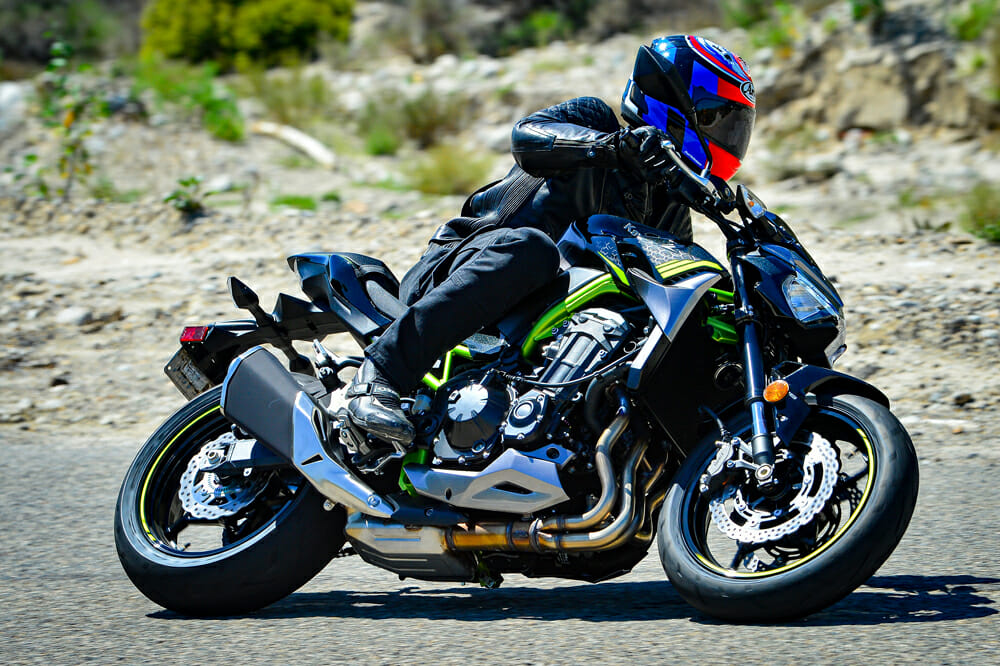 2020 Kawasaki Z900 ABS suspension shines when pushed