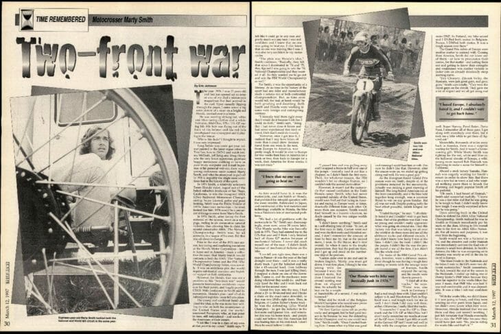 Cycle News 1997 March 12 Time Remembered Marty Smith interview screen shot