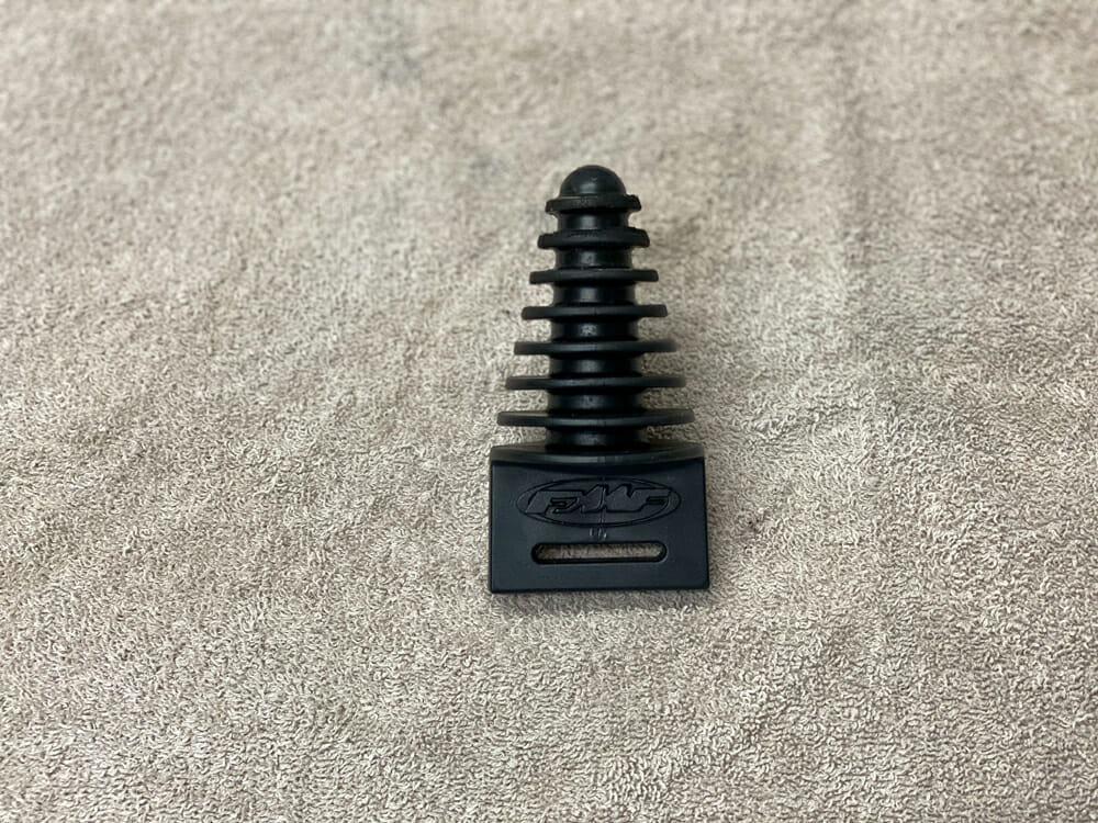 End cap plug: Water can damage muffler packing so it is critically important to use a plug when you wash your bike.