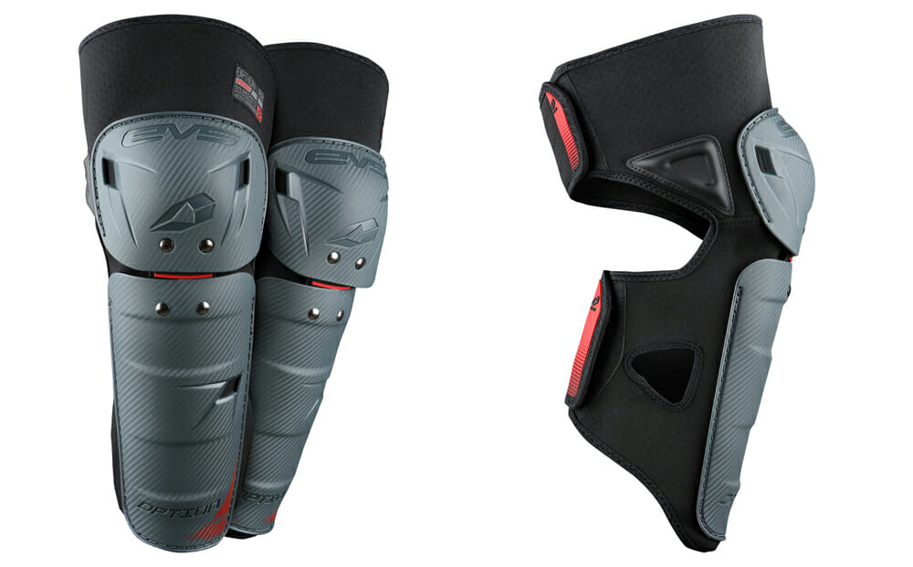 The Option Air Knee and Elbow Pads from EVS Sports use Trac Grip and Flyte Liner.