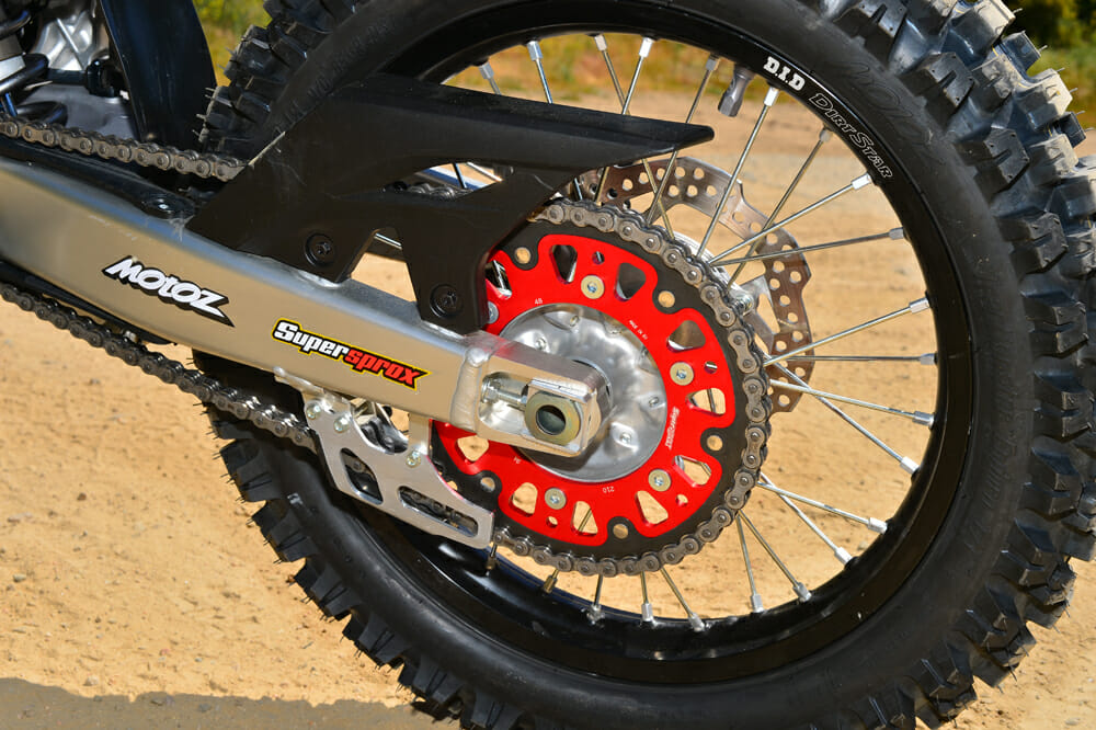 Changing the gearing on the 2020 Honda CRF450L project bike with a Supersprox sprocket.