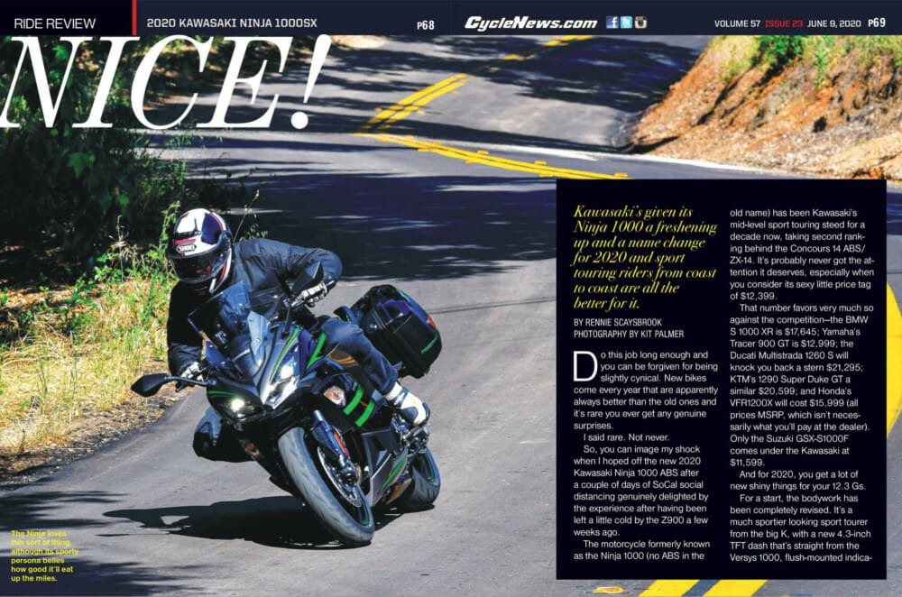 2020 Kawasaki Ninja 1000 ABS Cycle News Review