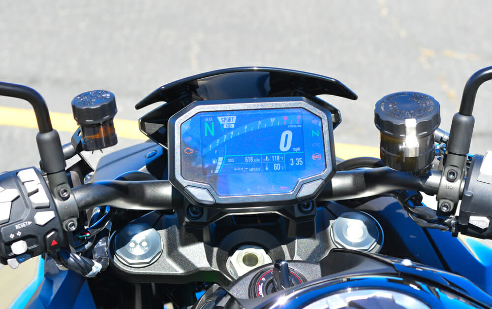 A closer look of the 2020 Kawasaki Z H2 dash.