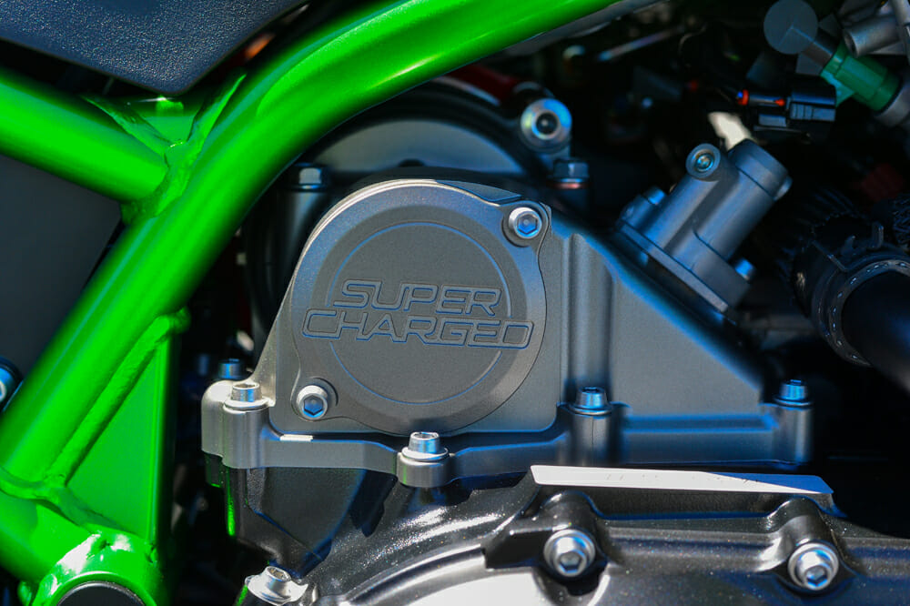 2020 Kawasaki Z H2 has a supercharged inline-four engine.