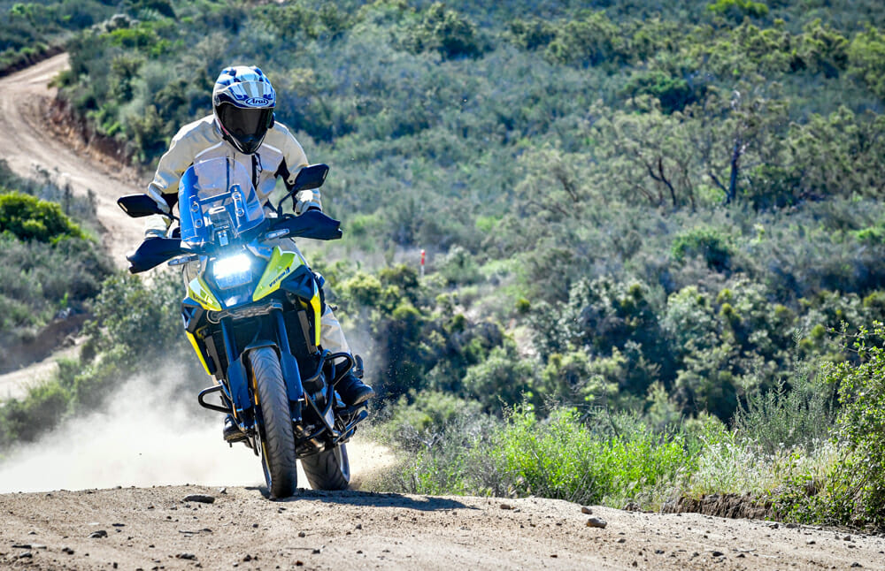 Traction control on the 2020 Suzuki V-Strom 1050XT can be turned off.