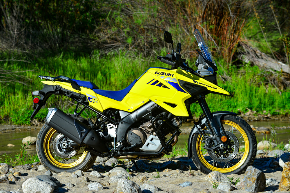 The 2020 Suzuki V-Strom 1050XT, with its throwback bright yellow coloring (as well as the bold white/orange option), was inspired by Suzuki’s Ichiro Mayata, who designed Suzuki’s DR-Z Paris-Dakar rally bike in the 1980s.