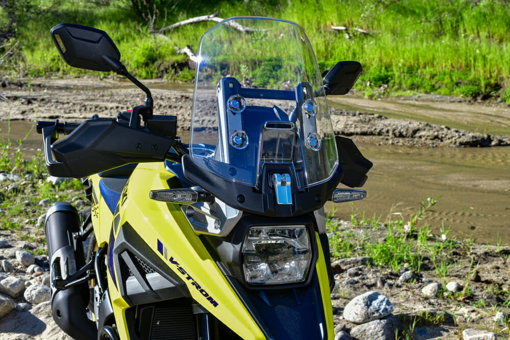 The windscreen on the 2020 Suzuki V-Strom 1050XT 