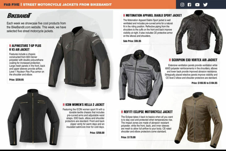 BikeBandit 2020 Top Five Street Jackets