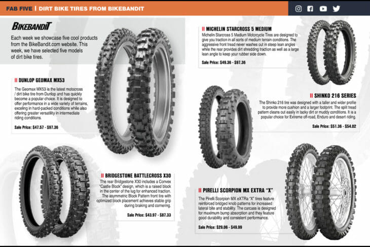 BikeBandit Dirt Bike Tires Bridgestone Cycle News Fab Five 2020 Issue 22