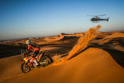 Luciano Benavides on his KTM of the Red Bull KTM Factory Team rides in the Empty Quarter during stage 11 of the Dakar Rally, between Shubaytah and Harad, Saudi Arabia, on January 16, 2020. Photo Courtesy of Eric Vargiolu / DPPI / Red Bull Content Pool