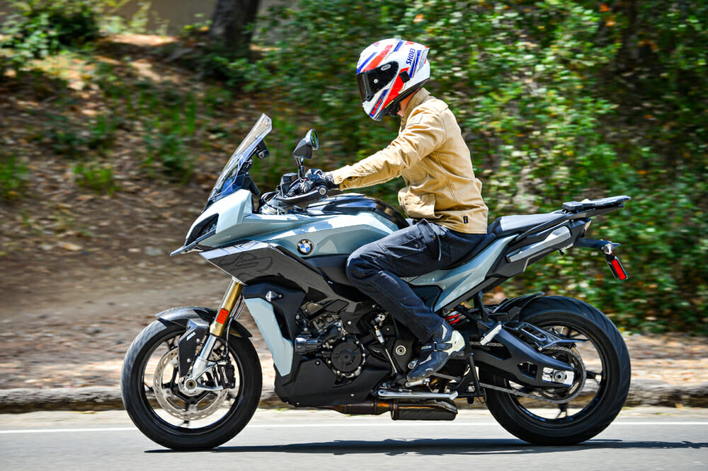 Left side of the 2020 BMW S 1000 XR.
