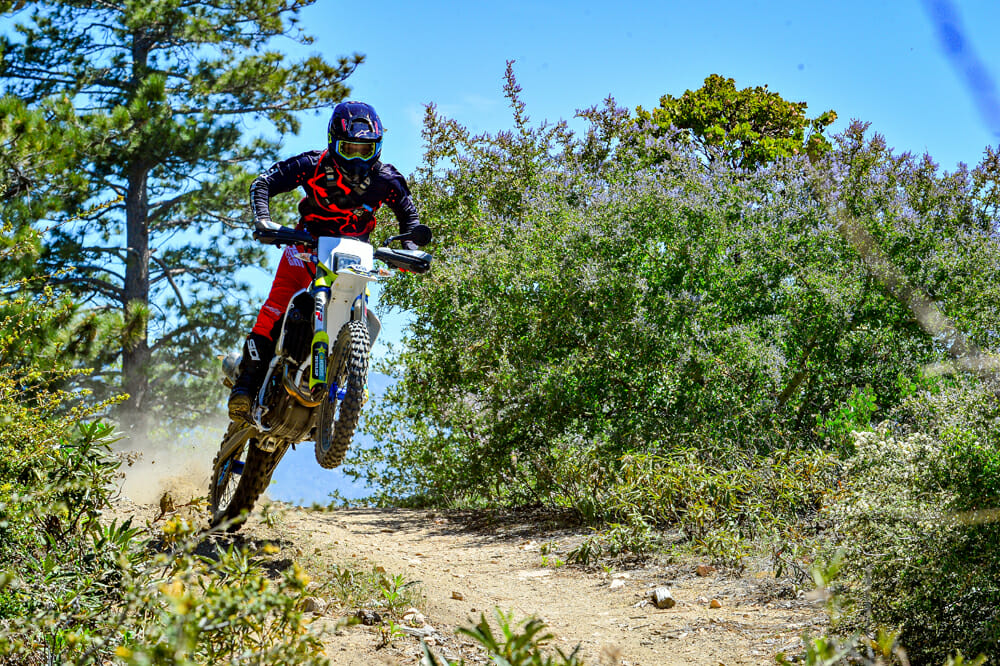 The 2020 Husqvarna FE 501S Project dual sport on the trail.