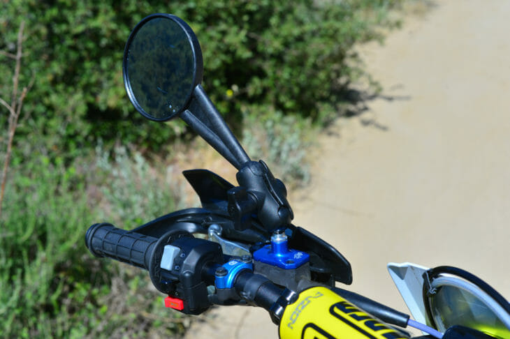 Doubletake mirrors on the 2020 Husqvarna FE 501S Project bike.