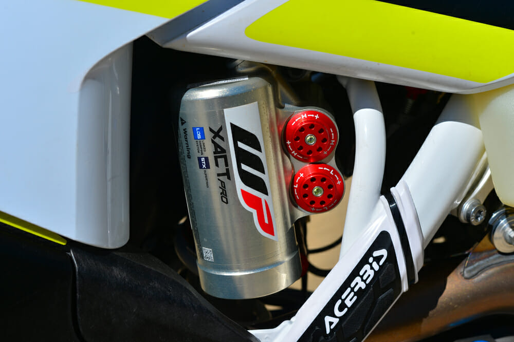 WP Pro Components on the 2020 Husqvarna FE 501S Project motorcycle.