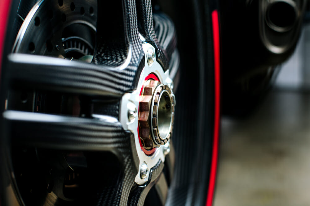 The carbon wheels on the 2020 Ducati Superleggera V4.