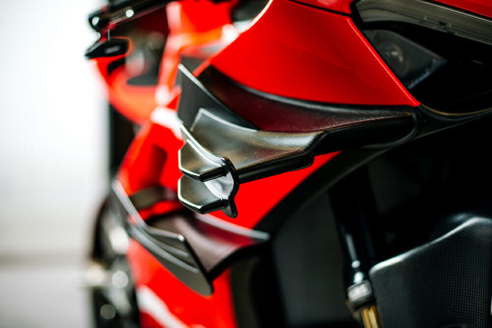 Bi-plane wings on the 2020 Ducati Superleggera V4.
