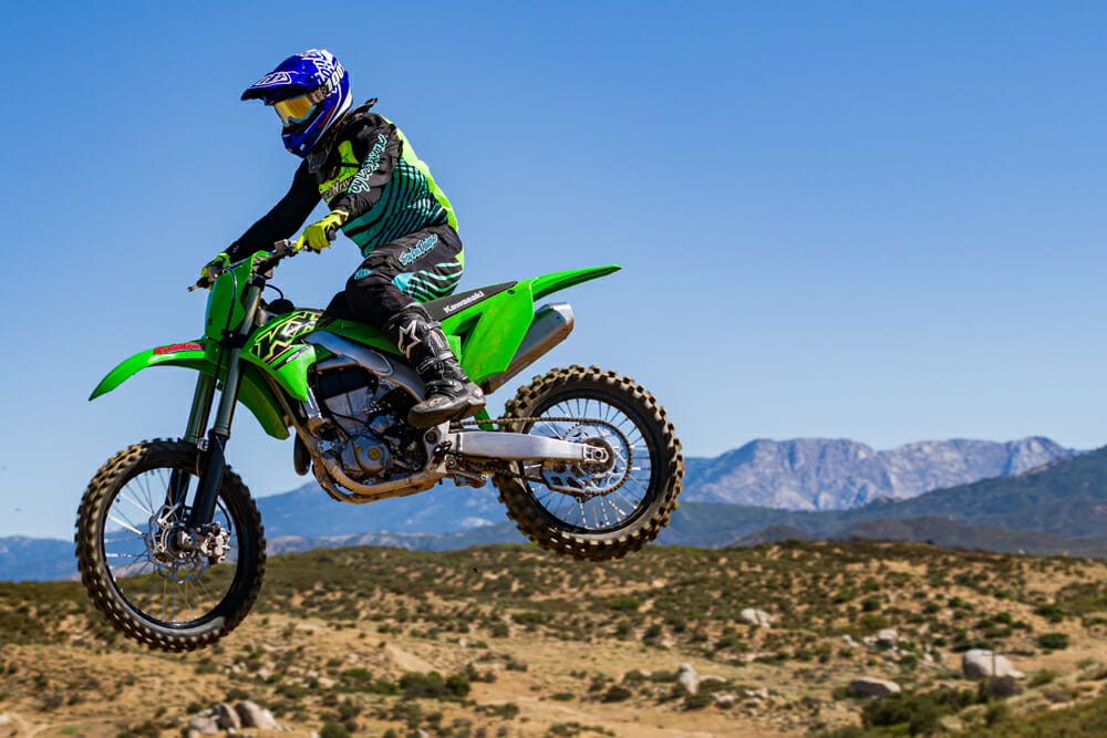 The 2021 Kawasaki KX450 is still one of the lightest bikes in its class.