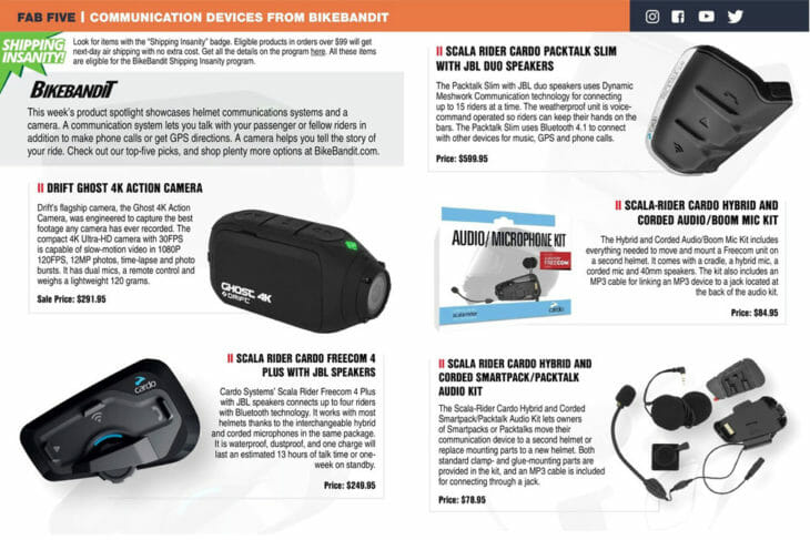 Five Communication Devices from BikeBandit