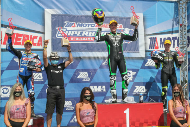 2020 Barber Motorsports Park MotoAmerica Results Sunday Supersport Richie Escalante podium