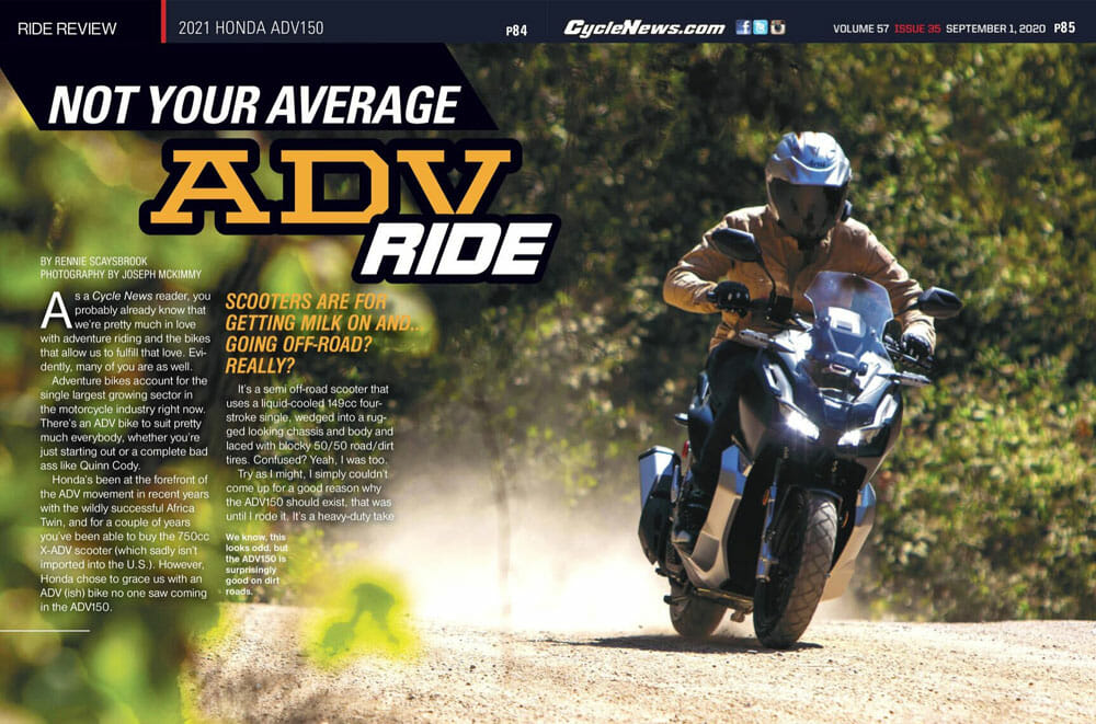 Cycle News Magazine 2021 Honda ADV150 Review