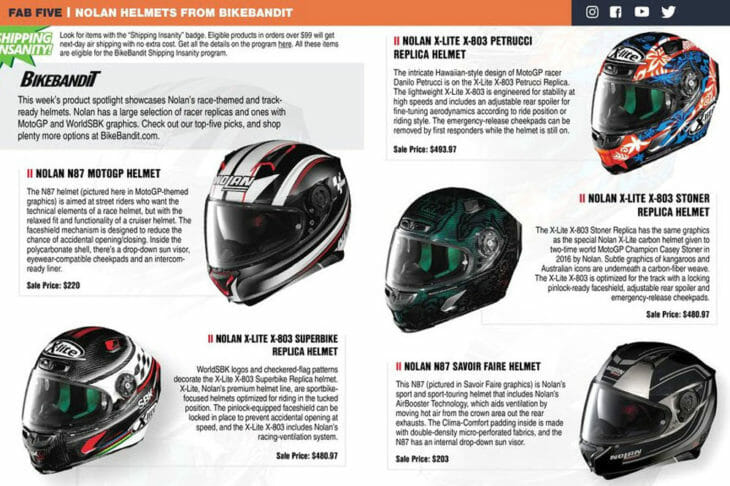 Five Nolan Helmets From BikeBandit