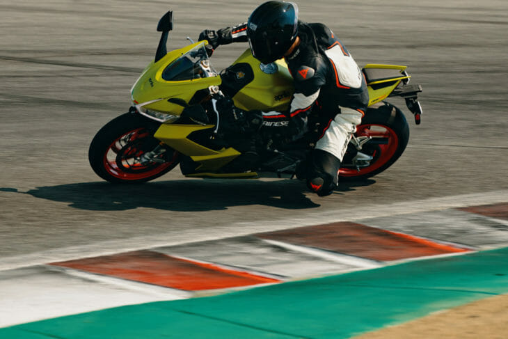 Aprilia RS 660 unveiled on the streets of the West Coast at Laguna Seca with Cycle News Road Test Editor and Pikes Peak record holder Rennie Scaysbrook