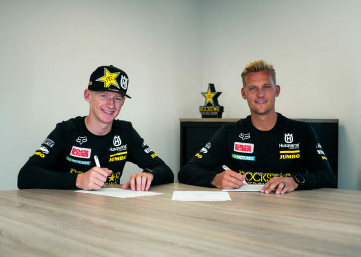 Rockstar Energy Husqvarna Factory Racing Signs Kay de Wolf and Maxime Grau