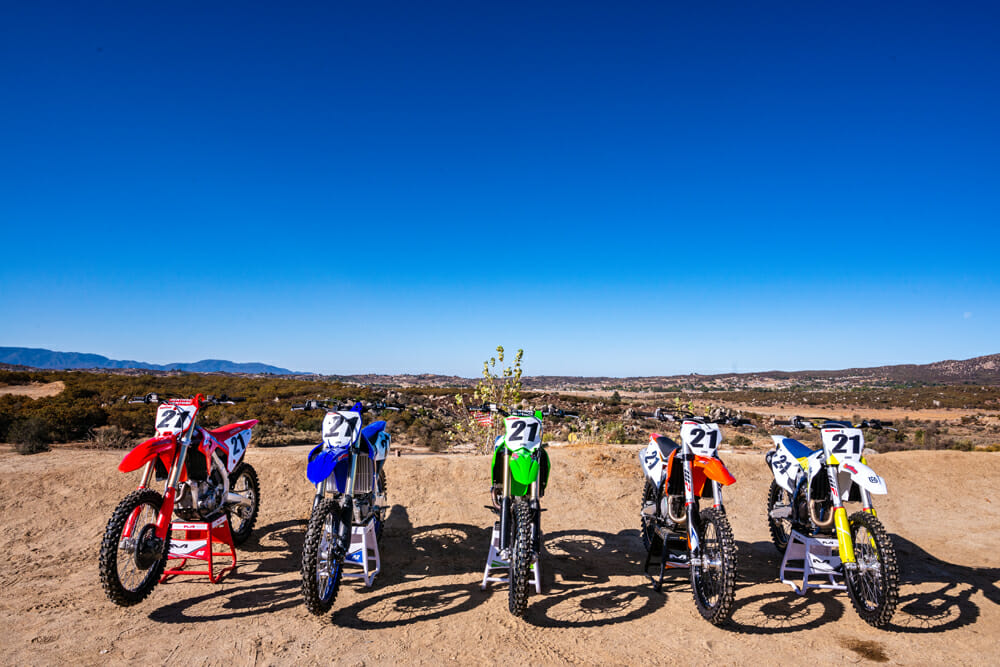 Cycle News 2021 450 Motocross Shootout bikes