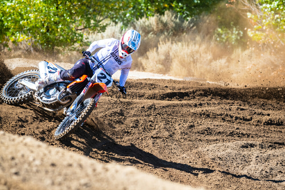 2021 KTM 450 SX-F on the track
