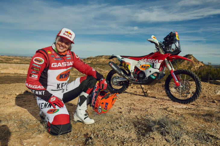 Laia Sanz and the GasGas Factory Racing Dakar Rally RC 450F