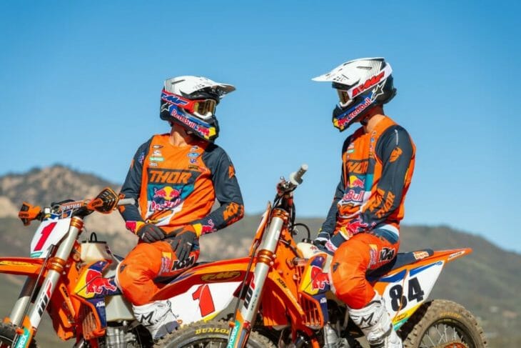 Taylor Robert and Trystan Hart wearing the new FMF Vision goggles