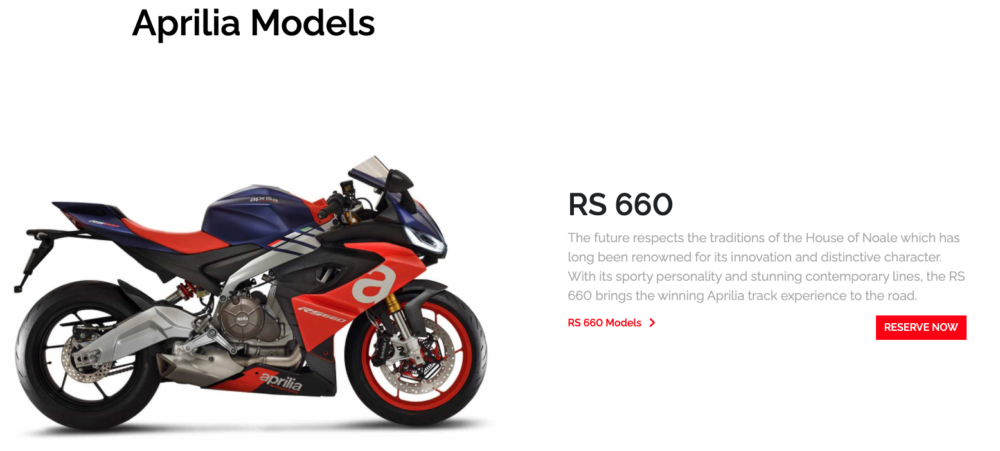 Aprilia USA Launches New E-Commerce Site