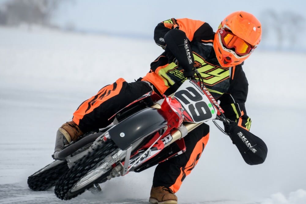 Brady Bargeron in the 2021 AMA Ice Race Grand Championship