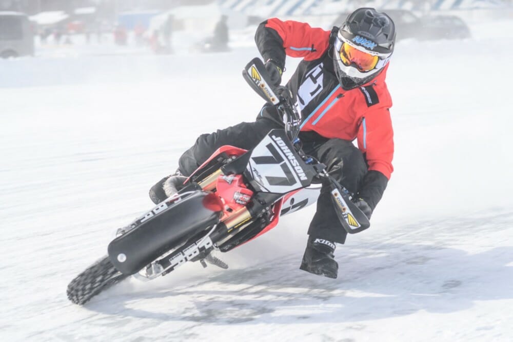 Kyle Johnson in the 2021 AMA Ice Race Grand Championship