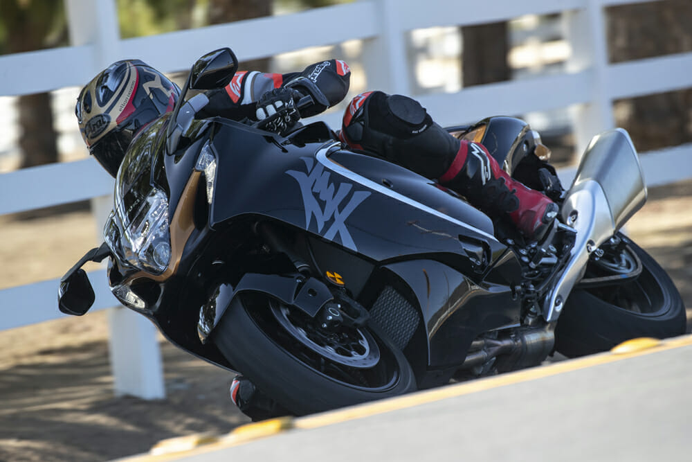 2022 Suzuki Hayabusa leaned into corner