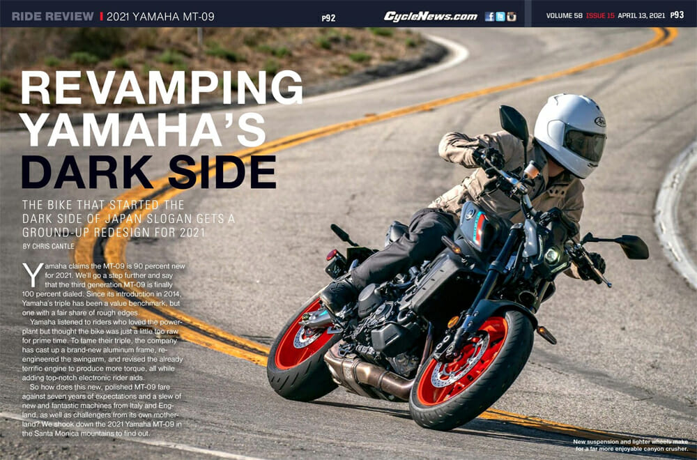 2021 Yamaha MT-09 Cycle News Review