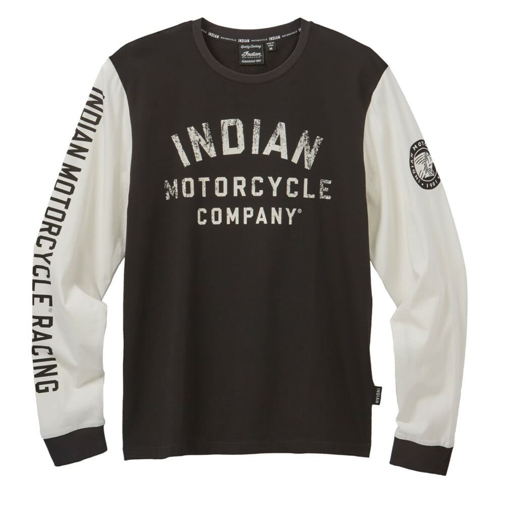 Indian Motorcycle Men’s Long-Sleeve Colorblock Racing T-Shirt