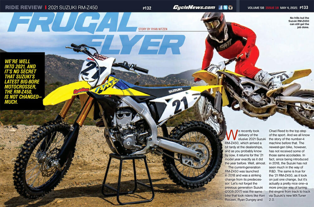 Cycle News Review 2021 Suzuki RM-Z450