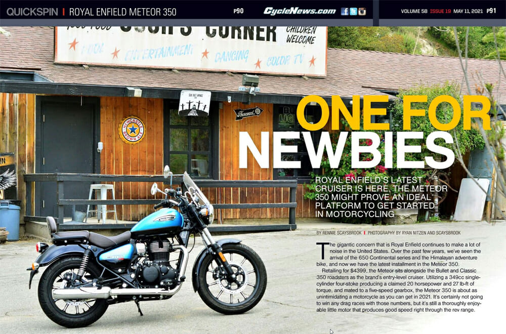 Royal Enfield Meteor 350 Cycle News Review