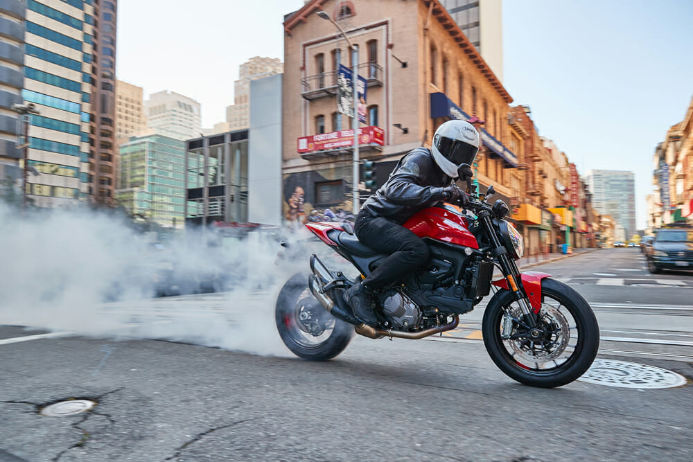 2021 Ducati Monster in downtown San Francisco