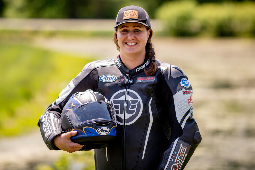 Royal Enfield 2021 Build Train Race Road Racing - Alyssa Bridges portrait